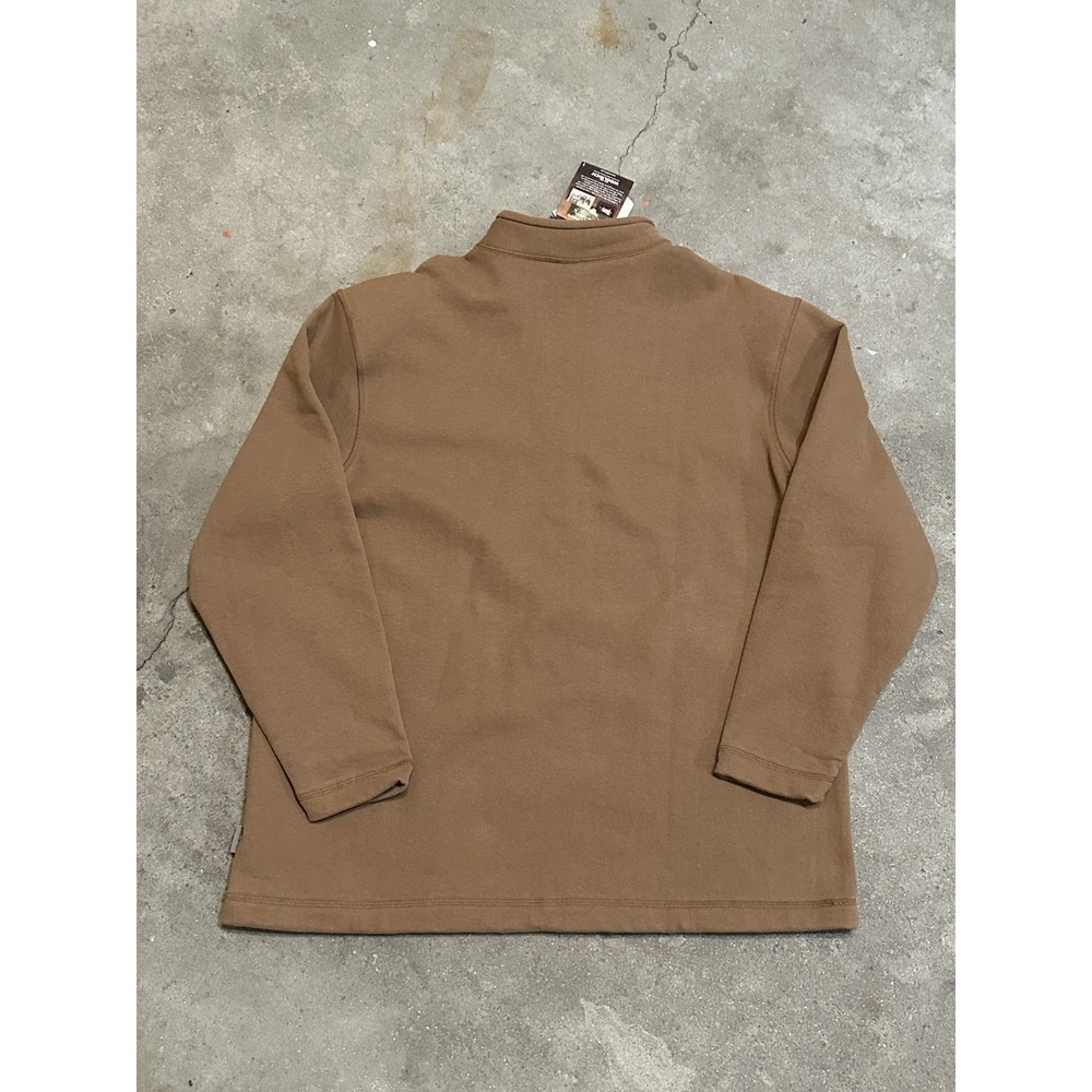 Vtg NWT Woolrich Fleece Lined Pullover  1/4 Zip Brown Men's Size XL - Picture 2 of 8
